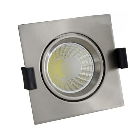 8W Lampa Spot LED COB patrata, ajustabila - INOX - Ledel 